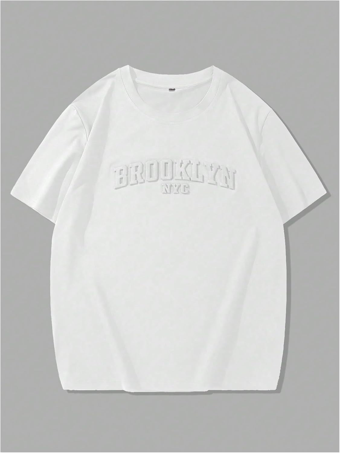 Men'S Oversized T Shirt Letter Graphic Short Sleeve Drop Shoulder Crewneck Tee Tops