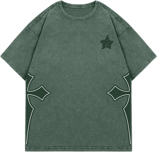 Men'S Goth T Shirt Y2K Graphic Tees Short Sleeve Crewneck Vintage Streetwear Shirts