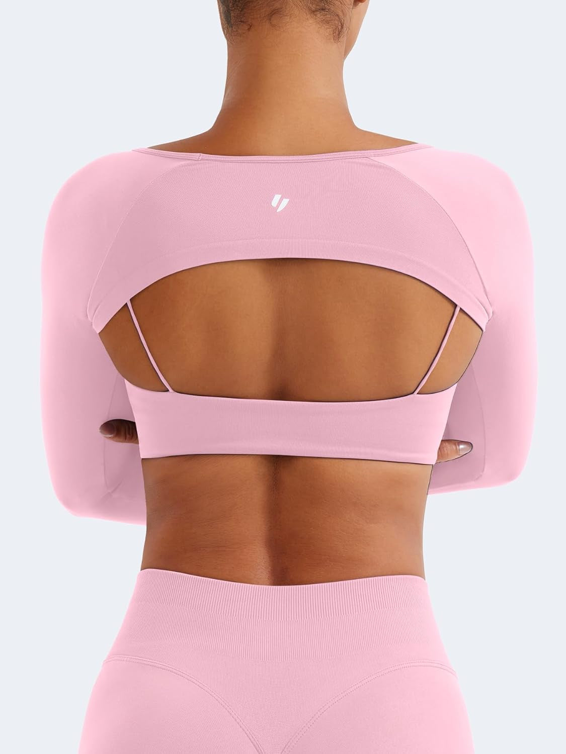 Seamless Long Sleeve Shrug for Women Gym Crop Top Workout Cropped Sports Bolero