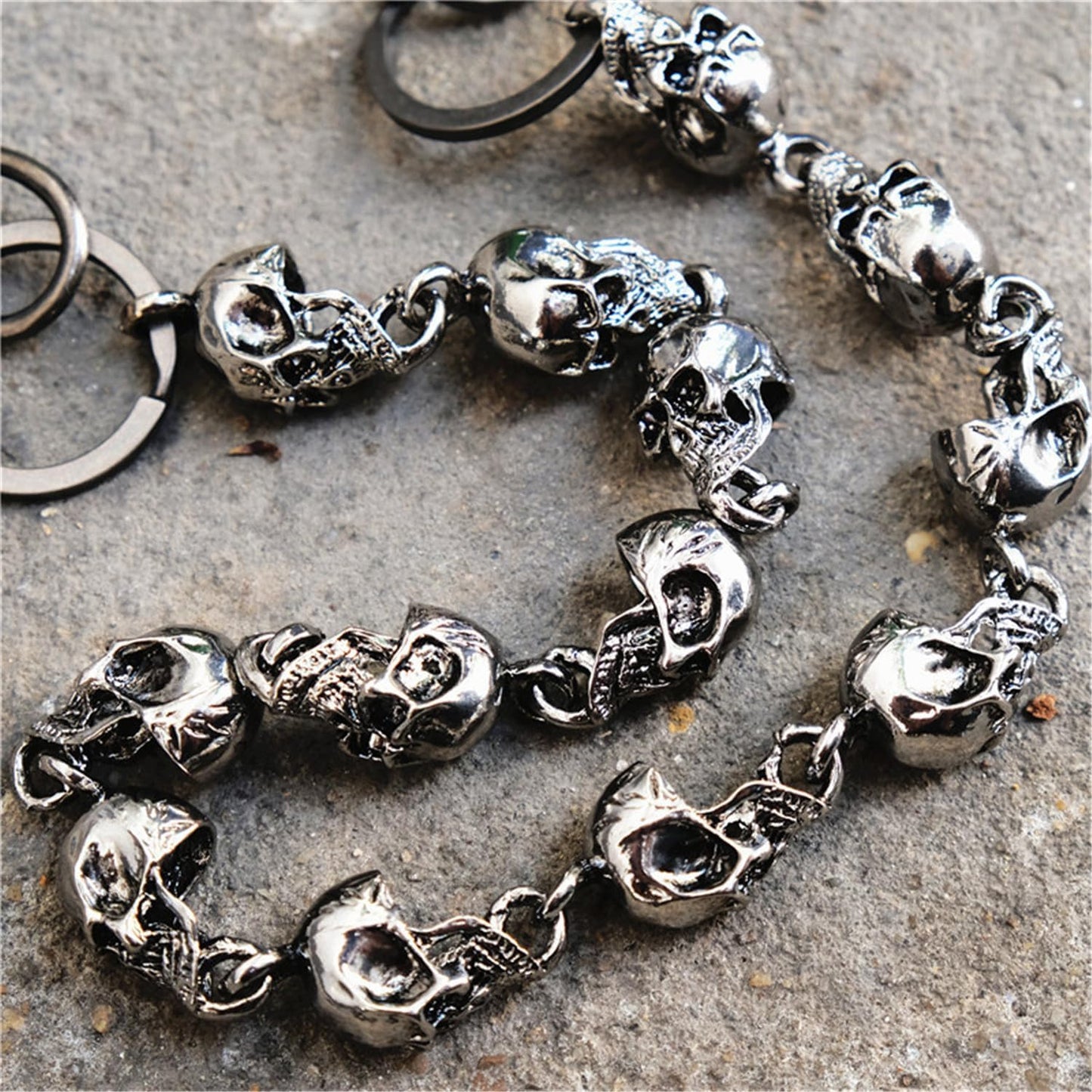 Wallet Chain for Men - Pants, Jean, Belt, Biker, Skull Chains - Halloween Costumes, Punk Heavy Goth Accessories