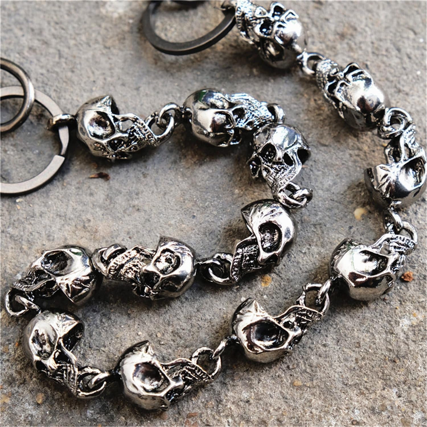 Wallet Chain for Men - Pants, Jean, Belt, Biker, Skull Chains - Halloween Costumes, Punk Heavy Goth Accessories