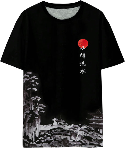 Men'S Graphic Short Sleeve Tee Crew Neck Letter Print T Shirts Summer Tops