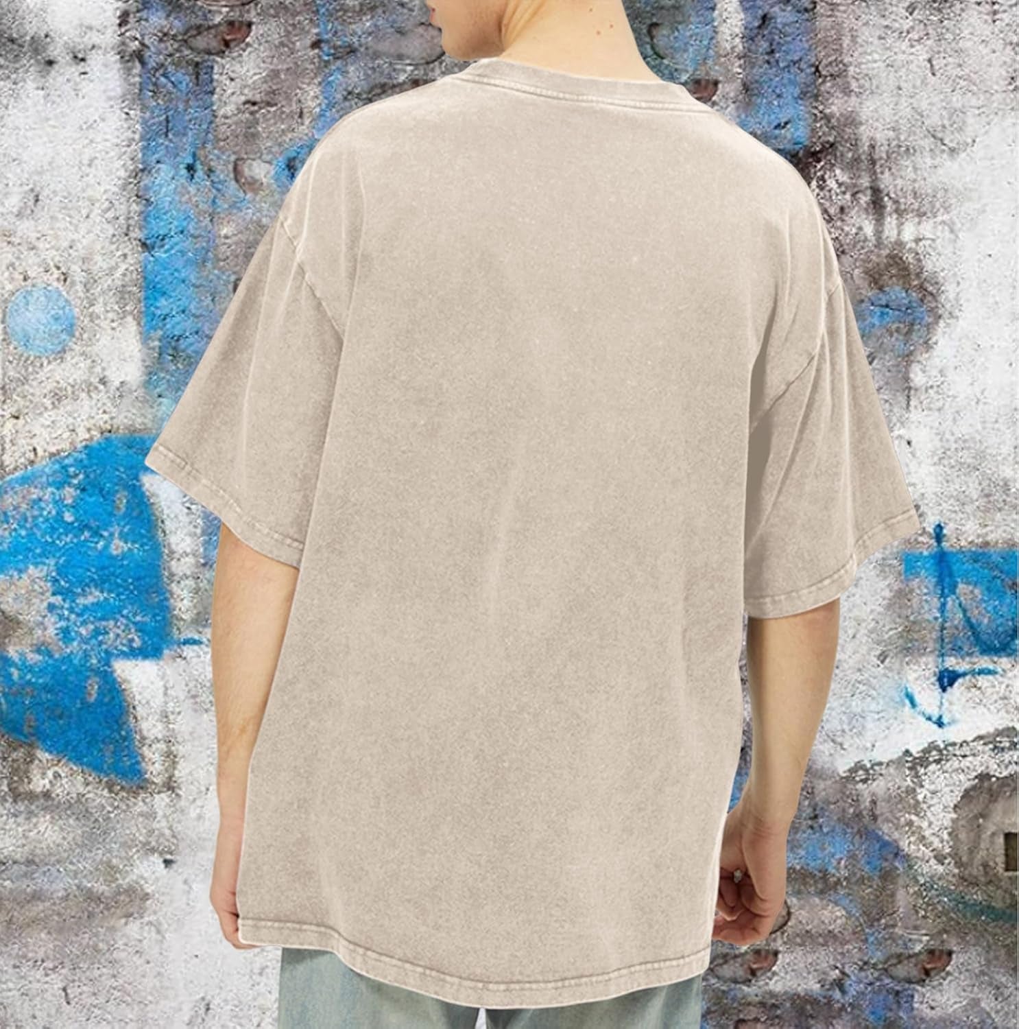 Mens Oversized Graphic Tees Streetwear Baggy Shirts Y2K Vintage Acid Wash Cotton Tshirt Harajuku Grunge Shirt Men