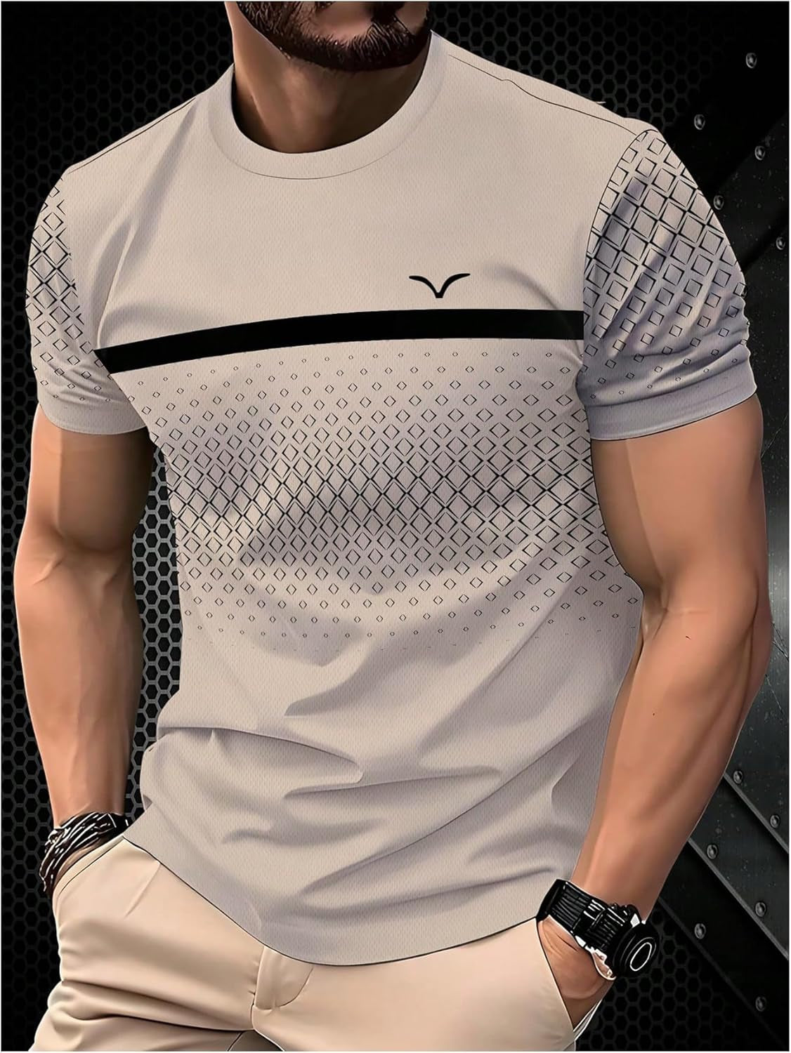 Men'S T Shirts for Men Crewneck Short Sleeve Classic Shirt Summer Printed Pullover Top