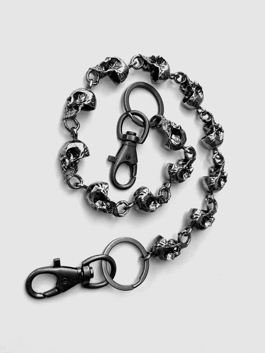Wallet Chain for Men - Pants, Jean, Belt, Biker, Skull Chains - Halloween Costumes, Punk Heavy Goth Accessories