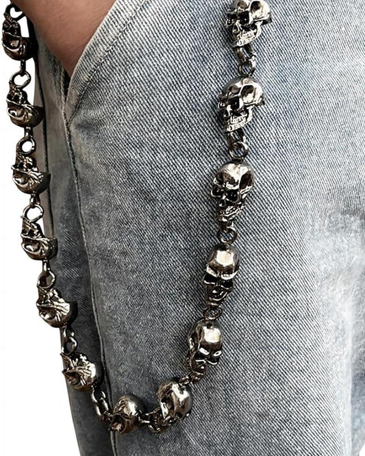 Wallet Chain for Men - Pants, Jean, Belt, Biker, Skull Chains - Halloween Costumes, Punk Heavy Goth Accessories