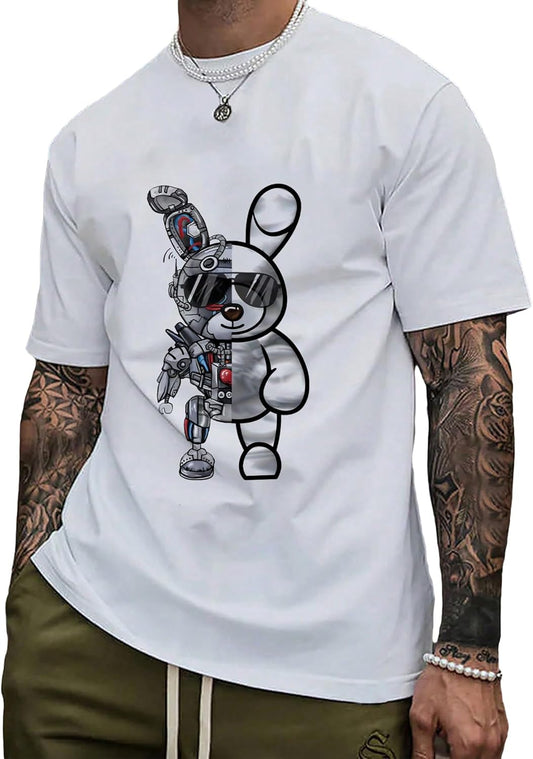 Men'S Graphic Tees Short Sleeve Crew Neck Vintage T-Shirt Casual Summer Shirt Tops