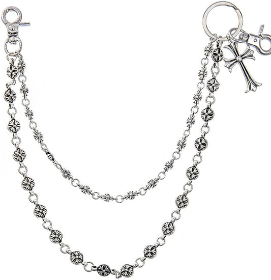 Pants Chain，Wallet Chain，Cross Keychain, Hip Hop Punk Jeans Chain Goth Accessories for Men Women Clothing Accessories