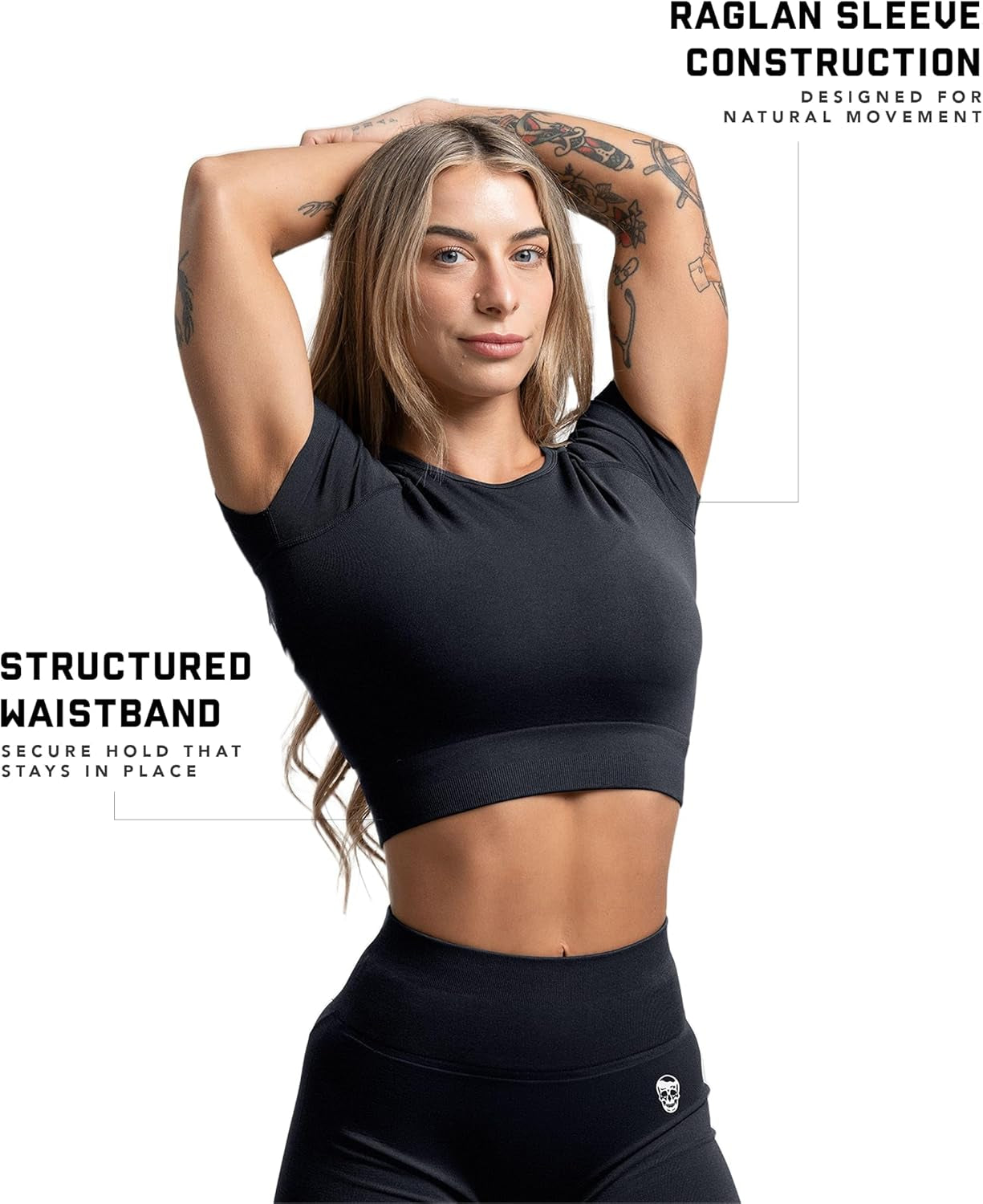 Women'S Cropped Workout Tee – Short Sleeve Athletic Crop Top for Gym, Yoga, Running & Fitness Training