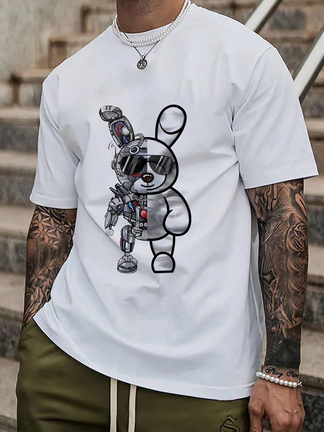 Men'S Graphic Tees Short Sleeve Crew Neck Vintage T-Shirt Casual Summer Shirt Tops